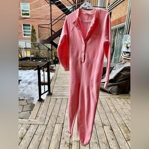 Vintage Cuddler Pink Lounge Onesie Jumpsuit / Combo Cuddler Rose Pyjama S/M